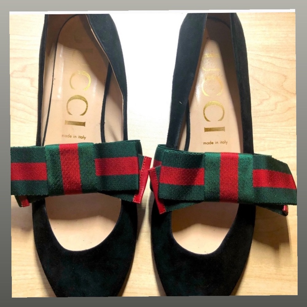 100% Authentic Gucci Web Bow Flat - image 6